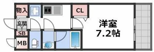 スプランディッド難波SOUTH【7階】の間取り