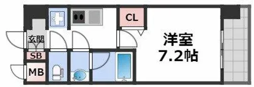 スプランディッド難波SOUTH【9階】の間取り