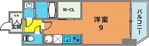 ファーストフィオーレ神戸元町ディモーラ【301号室】の間取り