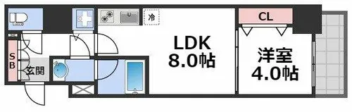 RISING Maison 本町橋【4階】の間取り