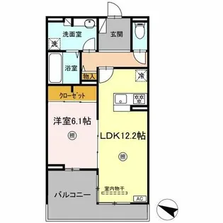 リシェス祇園【1階】の間取り