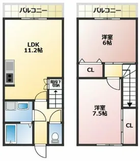 シスコーレ高雄【105号室】の間取り