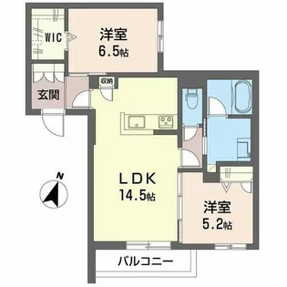 パークサイド蛍池【0202号室】の間取り
