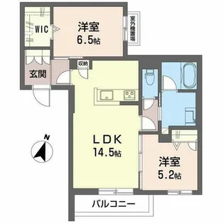 パークサイド蛍池【0302号室】の間取り