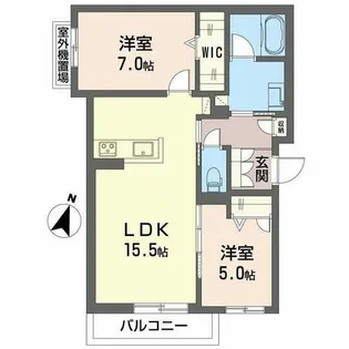 パークサイド蛍池【0301号室】の間取り