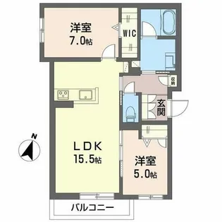 パークサイド蛍池北町【0201号室】の間取り