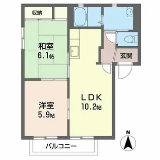 サンヴィラ・金巻【0203号室】の間取り