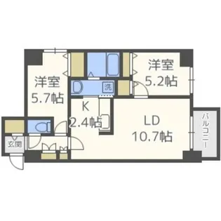 パルティーレ月寒【602号室】の間取り