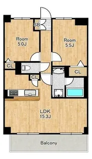 サン シエロ東今里【3階】の間取り