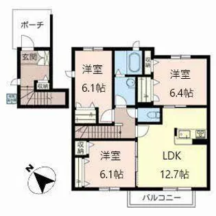 プリムローズ【B202号室】の間取り