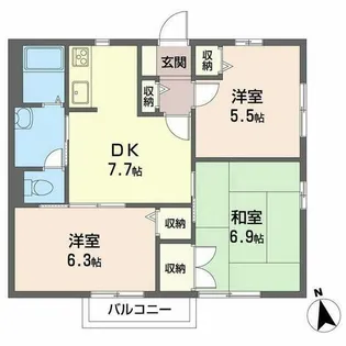 M’sシーサイドプラザIIA・B【0203号室】の間取り
