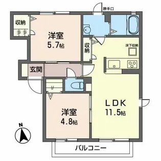 メゾン プルミエール【0102号室】の間取り