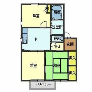 山の手ハイツ3番館【0106号室】の間取り