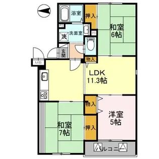 イーストヒルズ平野【2階】の間取り
