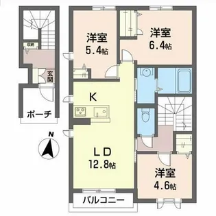 シャーメゾン・リラフォート【2階】の間取り