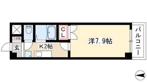 アイビーリーグ大曽根【702号室】の間取り