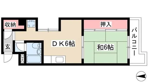 丸の内カジウラマンション【10階】の間取り