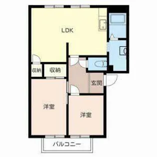 ディアスA・B【B203号室】の間取り