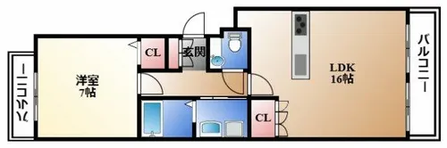 タムラハイツ東山【4階】の間取り