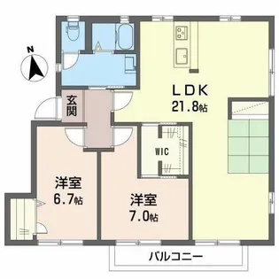 フレグランス松ケ丘【0201号室】の間取り
