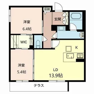 メゾン ルリエアルブル【0103号室】の間取り