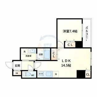 エグゼリエみなと通り【8階】の間取り