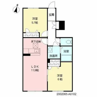 ルーチェ【A0102号室】の間取り