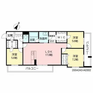 シャーメゾンステージ本城【3階】の間取り