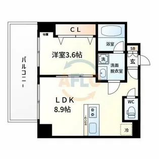 ブエナビスタ難波サウスタワー【7階】の間取り