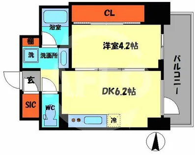 エステムコート大阪福島Ⅱレイヤー【3階】の間取り