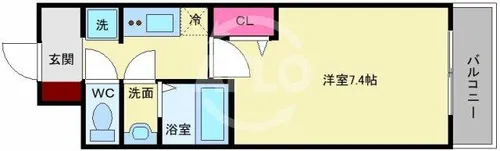 スペーシア日本橋東【15階】の間取り