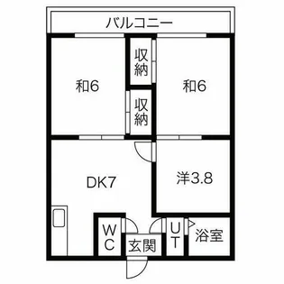 南根ハイツ【2F号室】の間取り