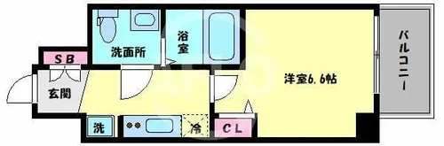 ワールドアイ阿波座WEST【2階】の間取り