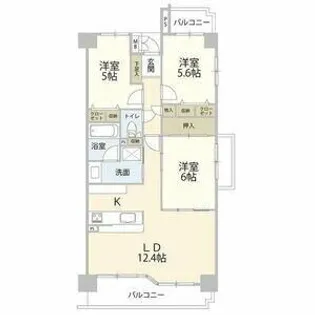 グランコート白川公園【304号室】の間取り
