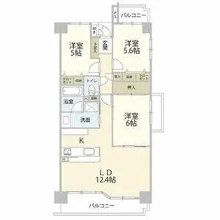 グランコート白川公園【304号室】の間取り