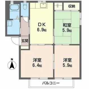グランシードA・B・C・D・E【2階】の間取り
