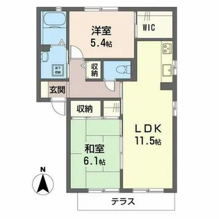 シャーメゾン植田【C102号室】の間取り