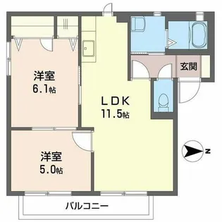 メゾン風雅A【0201号室】の間取り