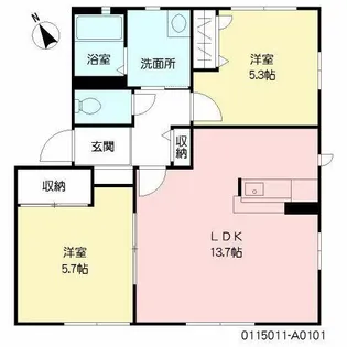 シャーメゾンみち A棟【A0101号室】の間取り