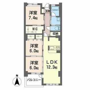 アンソレイエ覚王山【12階】の間取り