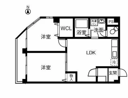 ラトゥール割塚【201号室】の間取り
