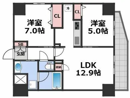 玉造Base【6階】の間取り
