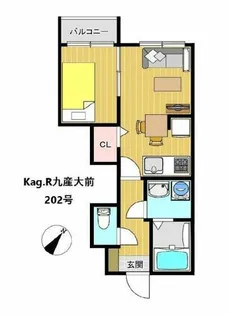 kag.R九産大前【2階】の間取り