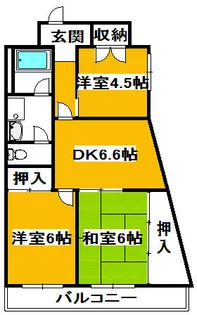 大川マンション【401号室】の間取り