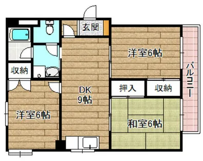 大川マンション【205号室】の間取り