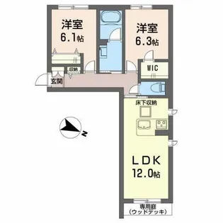 ボヌール メゾン【0101号室】の間取り