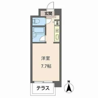 オーキッドあやめ池【0107号室】の間取り