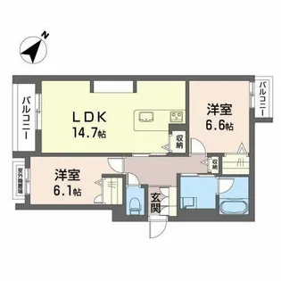 シャーメゾン グリナージュ【0302号室】の間取り
