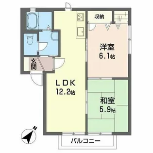 メゾン・グランドゥールI・II【2階】の間取り