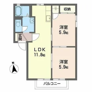 クレール【2階】の間取り